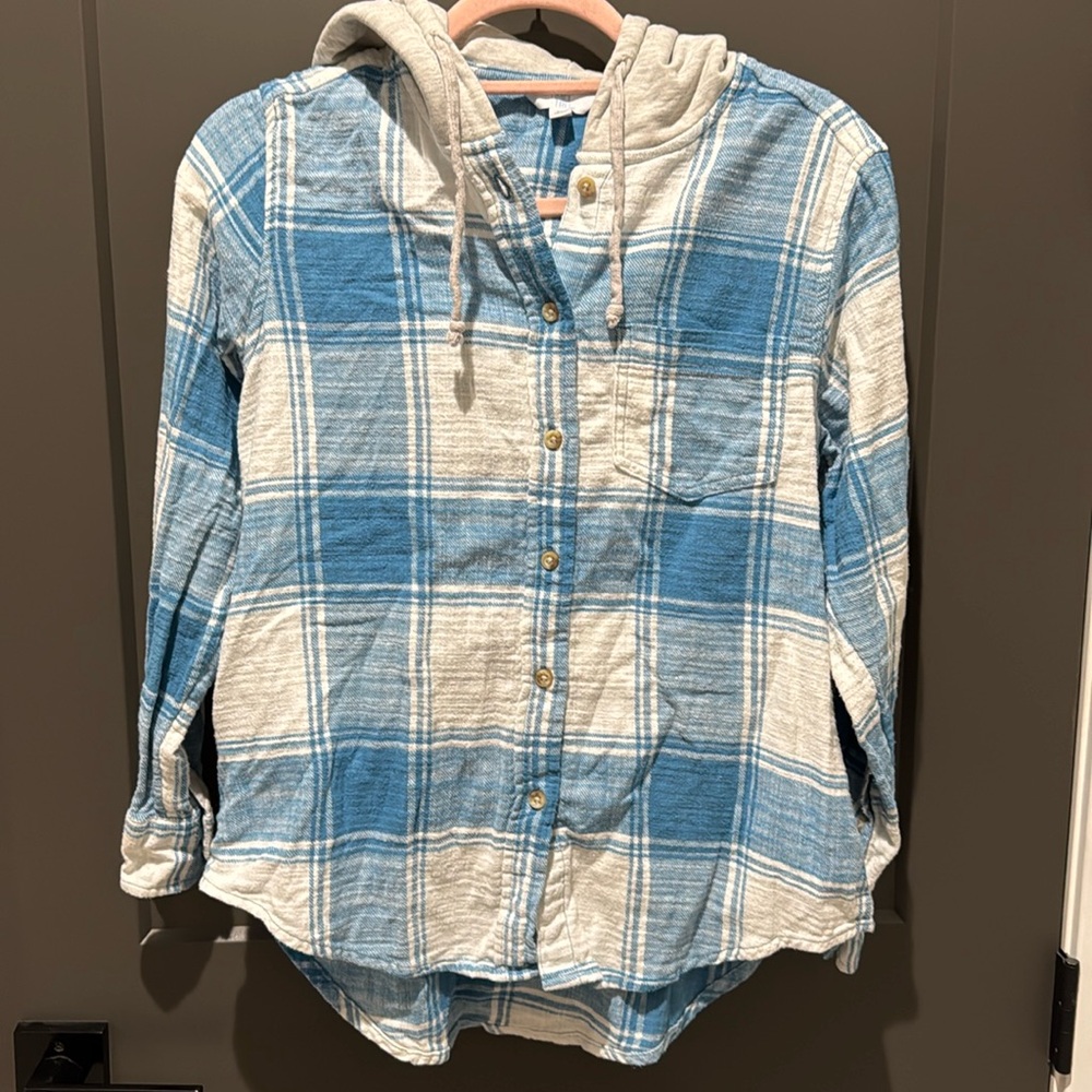 Hooded Botton Down Flannel